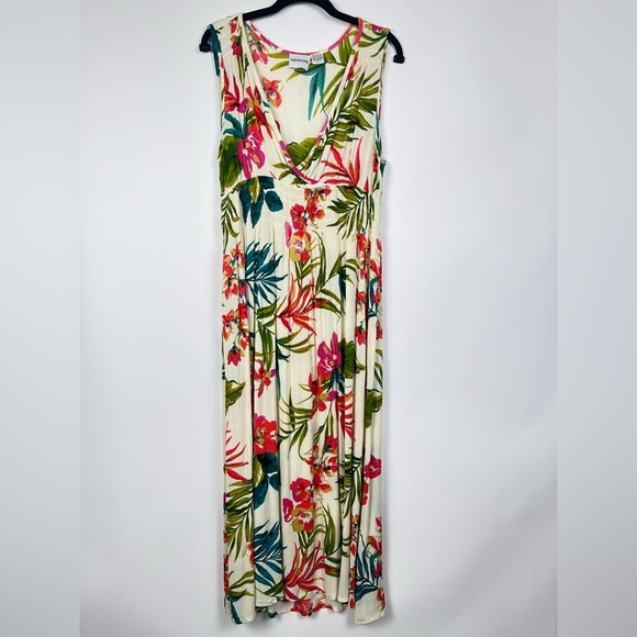 2/$30 Raya Sun Tropical Print Beach Cover-Up Swim Dress - Size Large - Picture 1 of 7